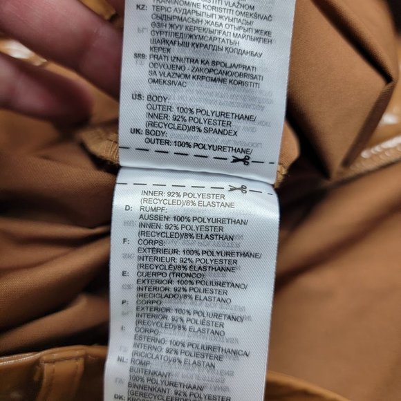 Adidas x Ivy Park Womens Wild Brown Latex Pants Size 4X Embroidered Logo Beyonce - Picture 14 of 16